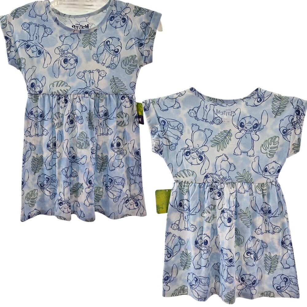 Disney STITCH Girls Short Sleeve Crew Neck Dress – Sizes XS or Small NWT